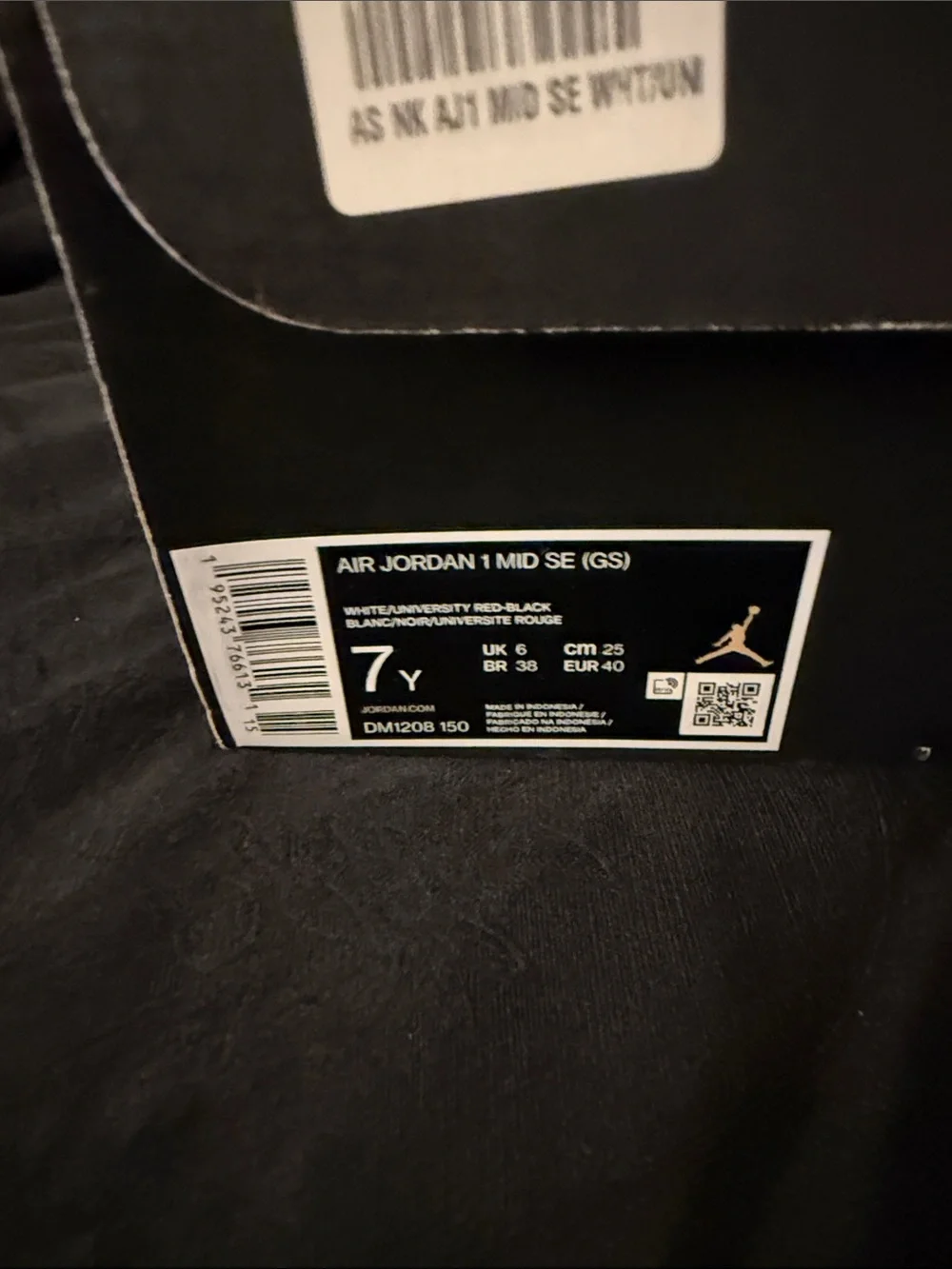 Jordan Kids Red, Black & White Patterned Low-Top Sneakers